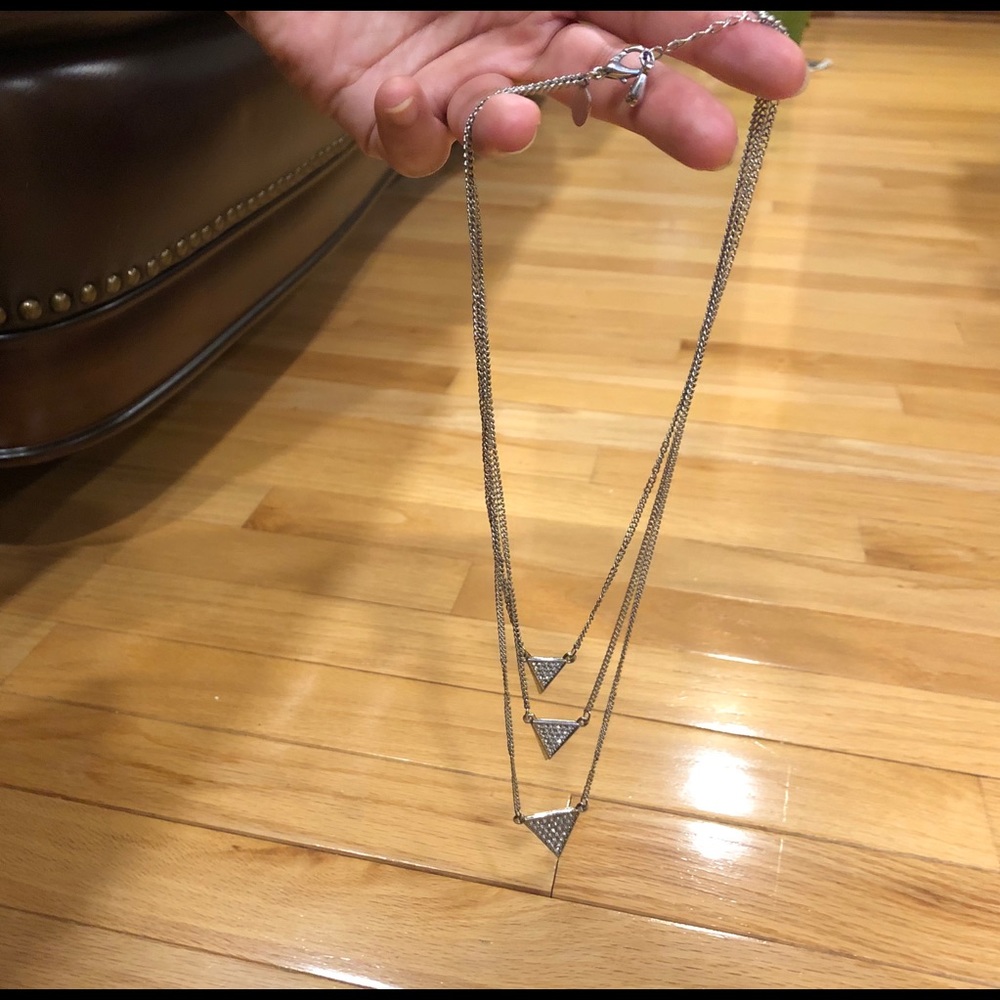NWOT Express Layered Crystal Necklace - Silver - Picture 3 of 6